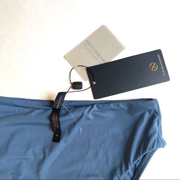 VIX Paulah Hermanny High Rise Women’s Blue Bikini Bottom Size Medium NWT - Picture 3 of 8